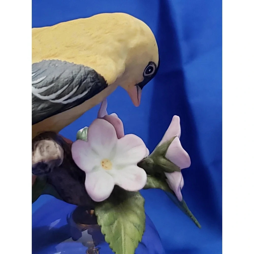 Goldfinch Bird Bell Porcelain Glass